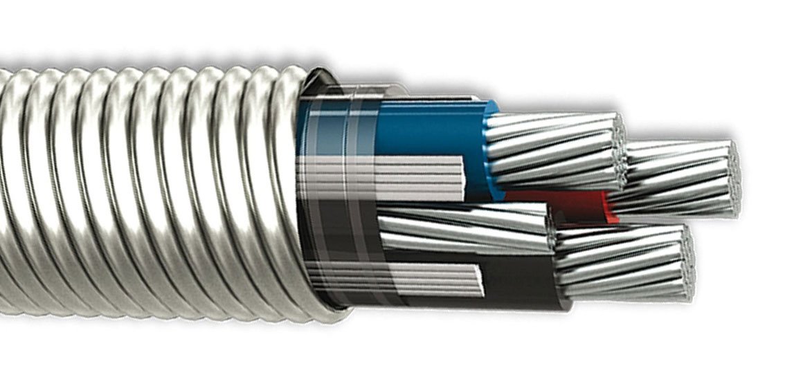 Cable armado tipo MC 3#1/0+1#4awg XHHW-2 AL